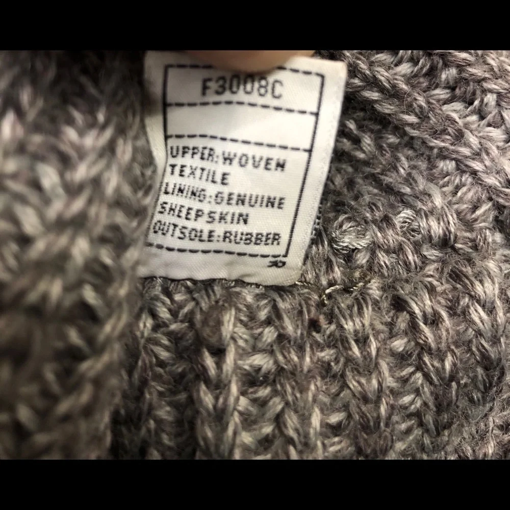 UGG Classic Cardi Boots Size 7 Grey Wool Sheepskin